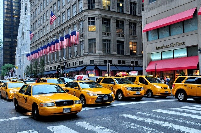 taxíky na Manhattanu